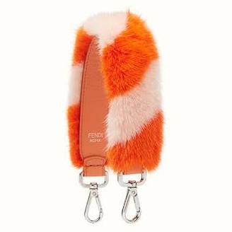 Fendi Mini Orange Pink Fur Strap | Luxury Fashion Clothing and
