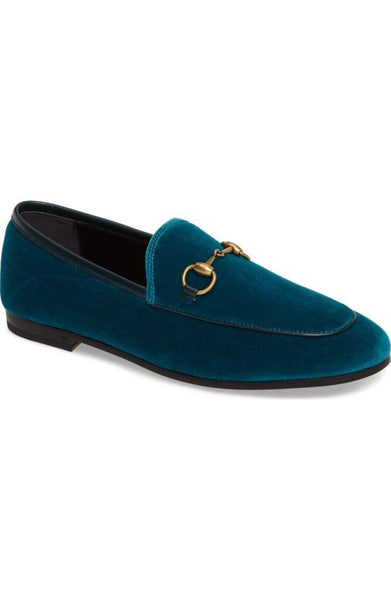 Gucci Brixton Velvet Loafer Luxury Fashion Clothing and Accessories