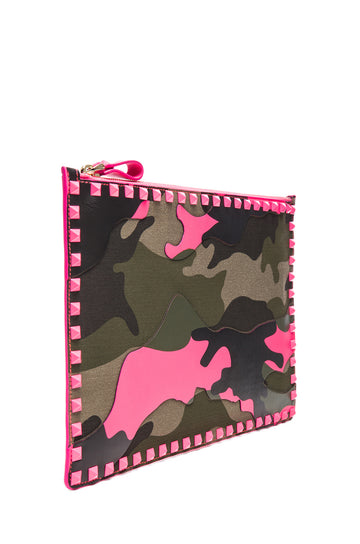 Valentino Camouflage Pink Clutch - Luxury Next Season 