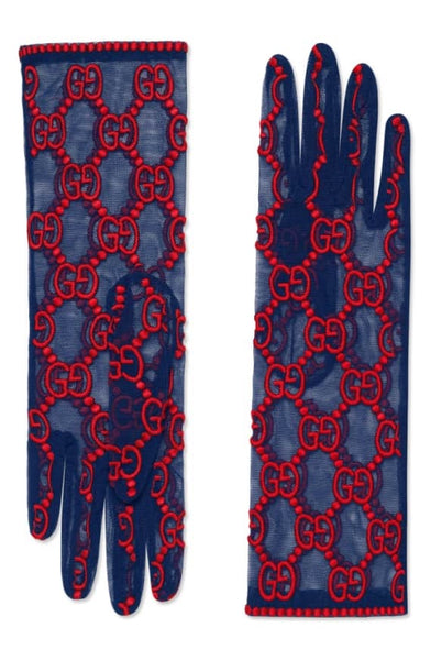 小物 GUCCI Embroidered Lace Tulle Gloves Gucci Tulle Gloves | Luxury Fashion Clothing and Accessories