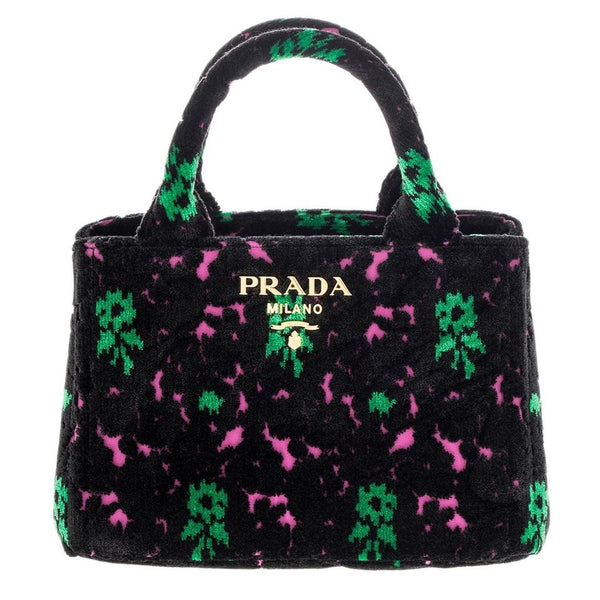 Prada Small Top Handle Velvet Shoulder Bag