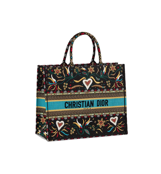 Dior Book Tote Blue Black Luxury Fashion Clothing and Accessories