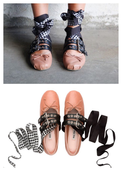 Miu Miu Rocker Ballerina Flat Shoes