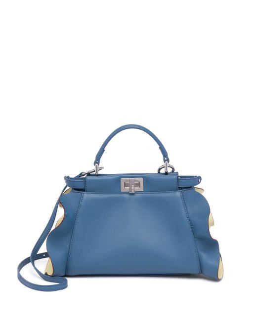 Blue Fendi Micro Peekaboo Satchel