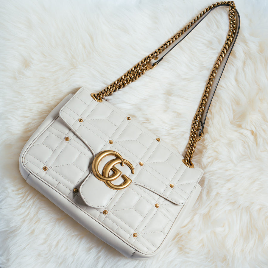 Gucci GG Marmont Studded Shoulder Bag - Luxury Next Season 