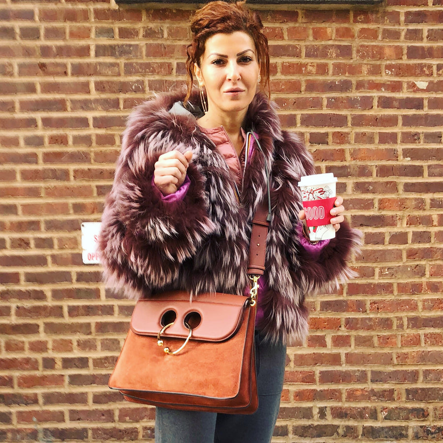 JW Anderson Pierce Large Leather and Suede Bag Luxury Fashion Clothing and Accessories