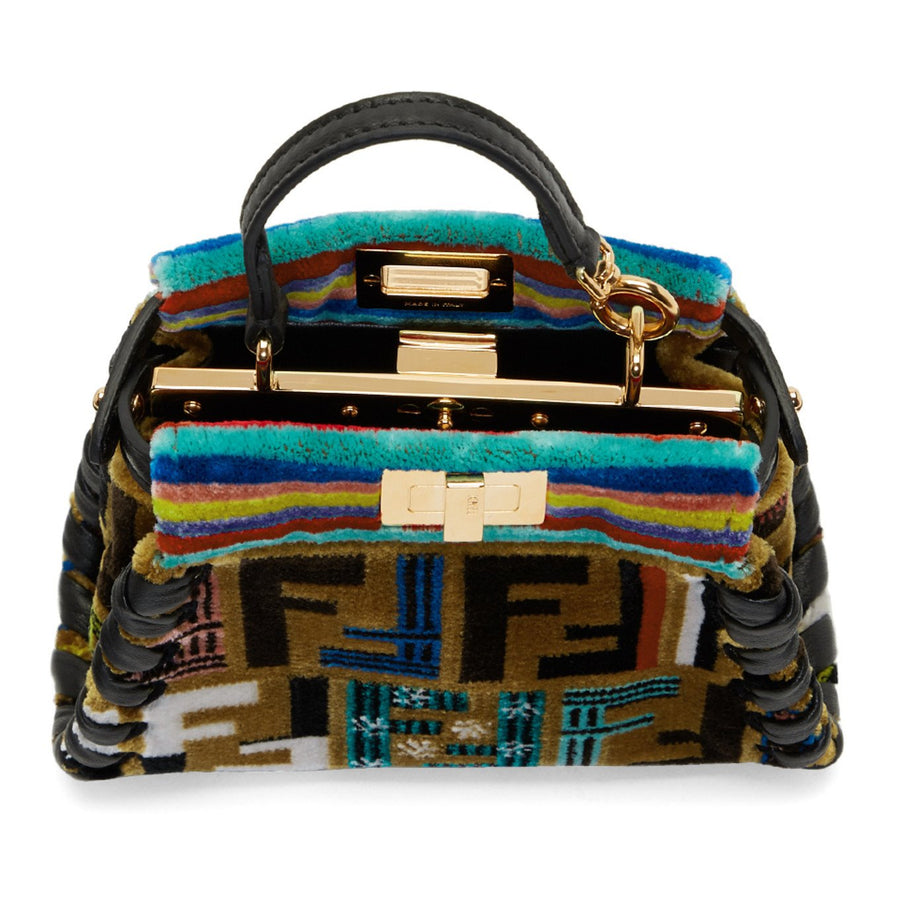 Fendi FF Velvet Whipstitch Micro Peekaboo Bag - Luxury Next Season 