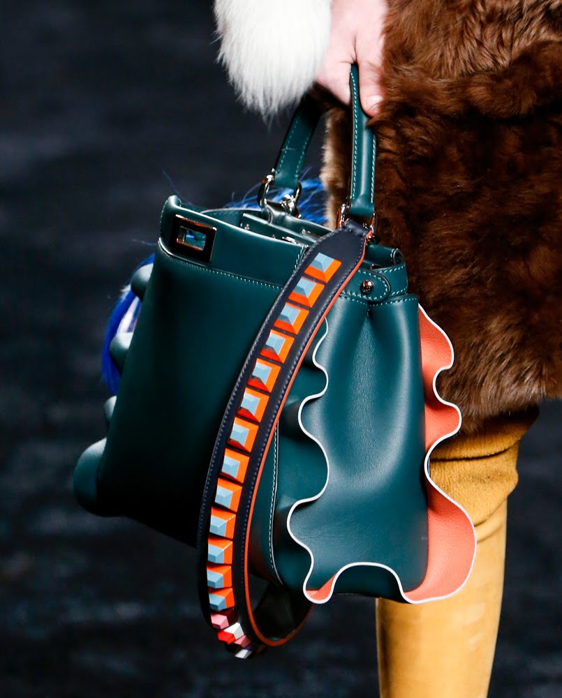 Fendi Wave Medium Peekaboo Teal Blue Bag - Luxury Next Season 