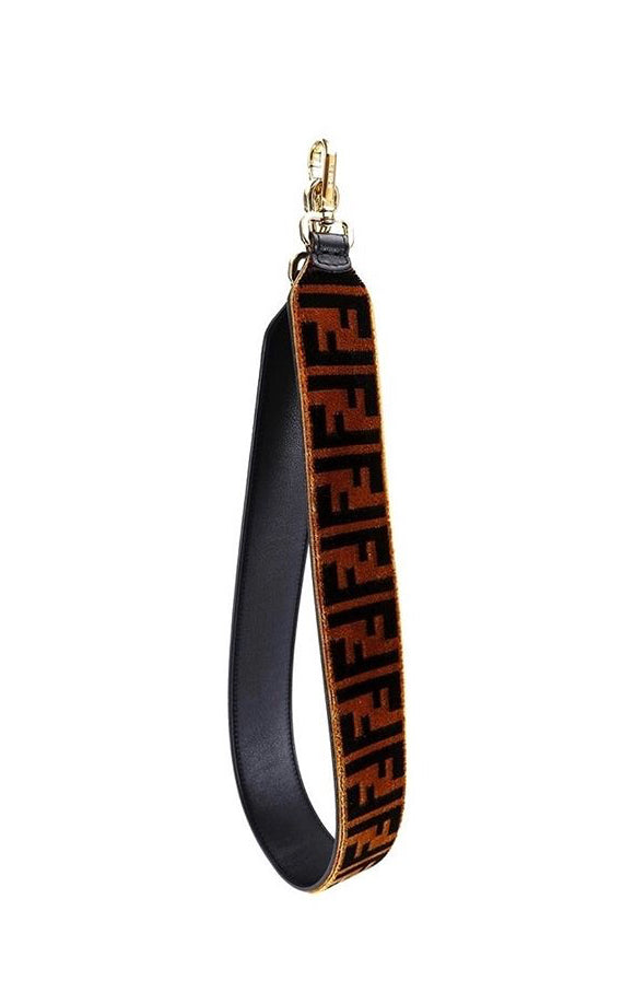 Fendi Zucca Pattern Velvet Straps Luxury Fashion Clothing and Accessories