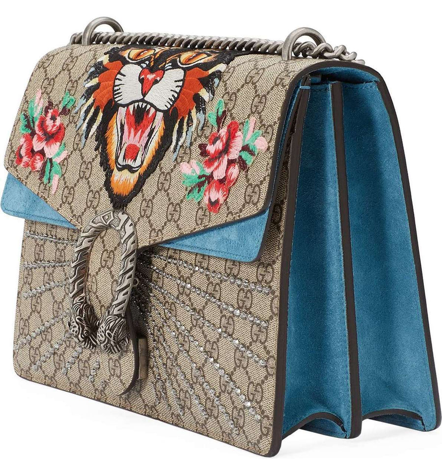 Gucci GG Supreme Tiger Floral Shoulder Bag