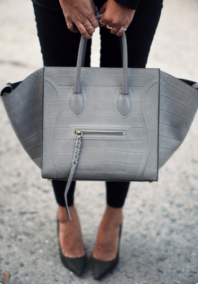 Celine top luggage crocodile