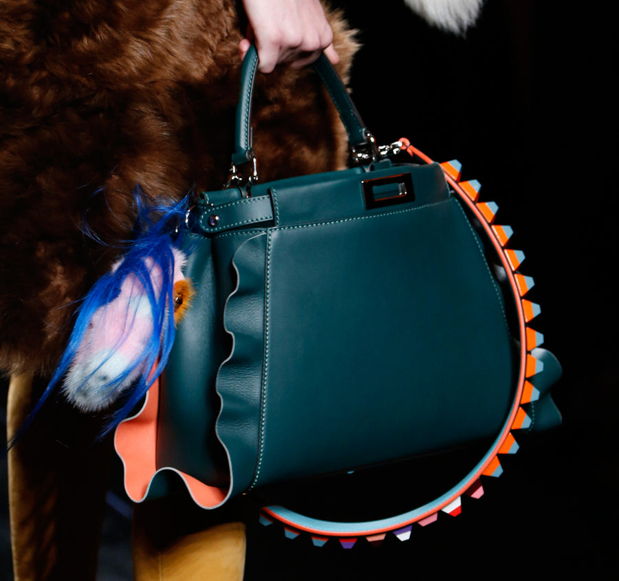 Fendi Wave Medium Peekaboo Teal Blue Bag - Luxury Next Season 