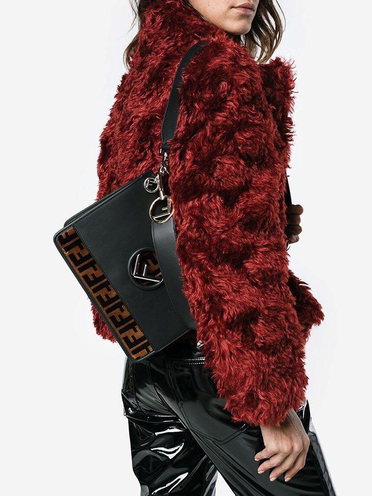 Fendi Kan I F Logo Velvet Bag - Luxury Next Season 