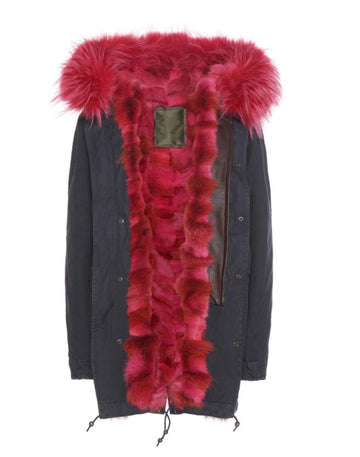 Mr and Mrs Italy Parka Coyote Hot Pink Midi Parka - Luxury Next Season 