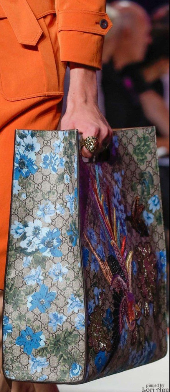 Gucci Linea C Blooms Print XL Tote | Luxury Fashion Clothing and