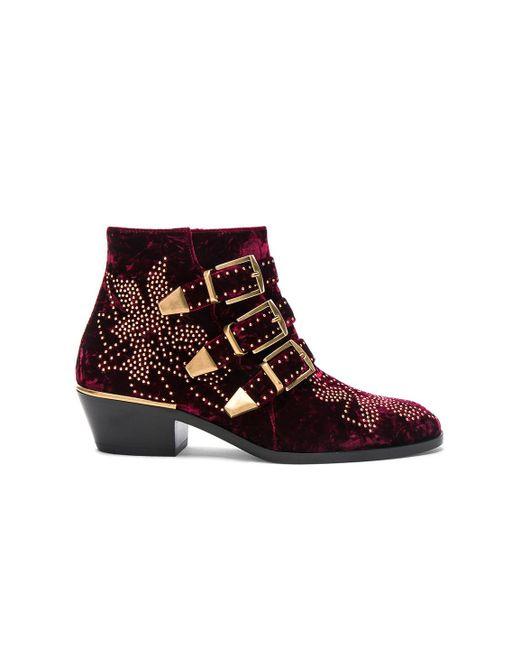 Chloe Susanna Velvet Boots Luxury Fashion Clothing and Accessories