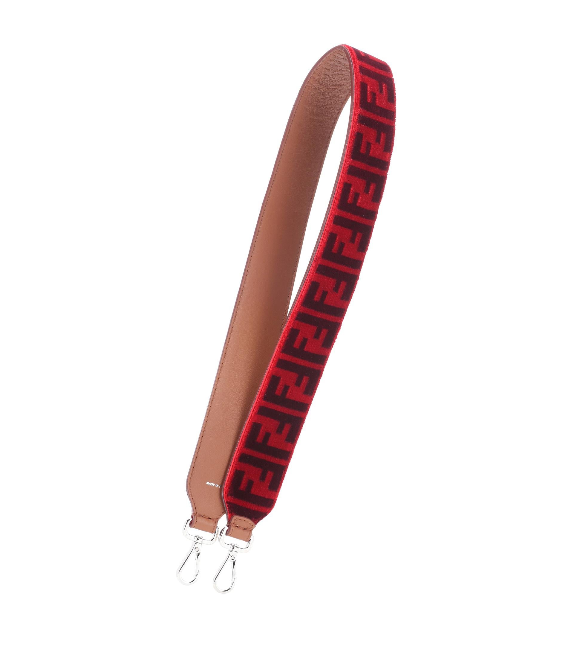 Fendi Zucca Pattern Velvet Straps | Luxury Fashion Clothing and