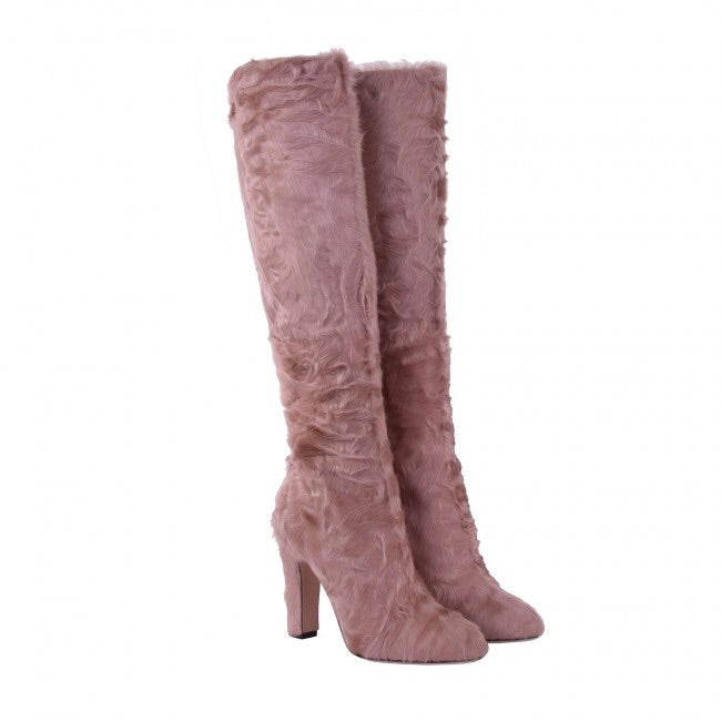 Dolce Gabbana Fur Karakul Vally Boots - Luxury Next Season 