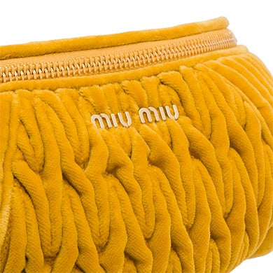 MIU MIU Two-Tone Matelasse Leather Belt Bum Bag Black/Green - 20% OFF