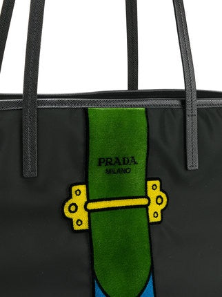 Prada Cahier Nylon Trompe L’oeil Tote - Luxury Next Season 