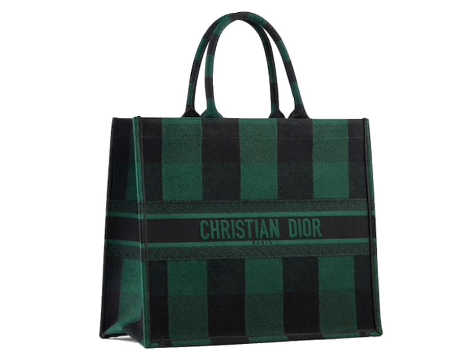Dior Book Tote - Green Check - Luxury Next Season 