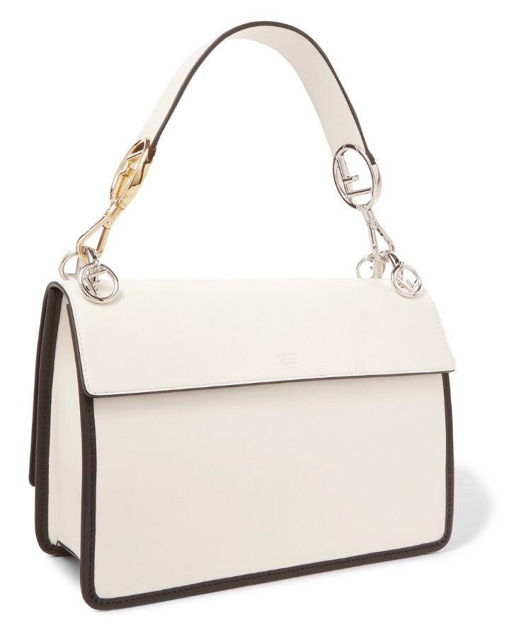 Fendi Flocked Black White Shoulder Bag - Luxury Next Season 