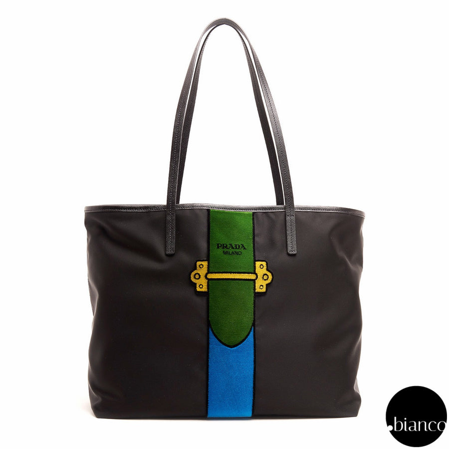 Prada Cahier Nylon Trompe L’oeil Tote - Luxury Next Season 