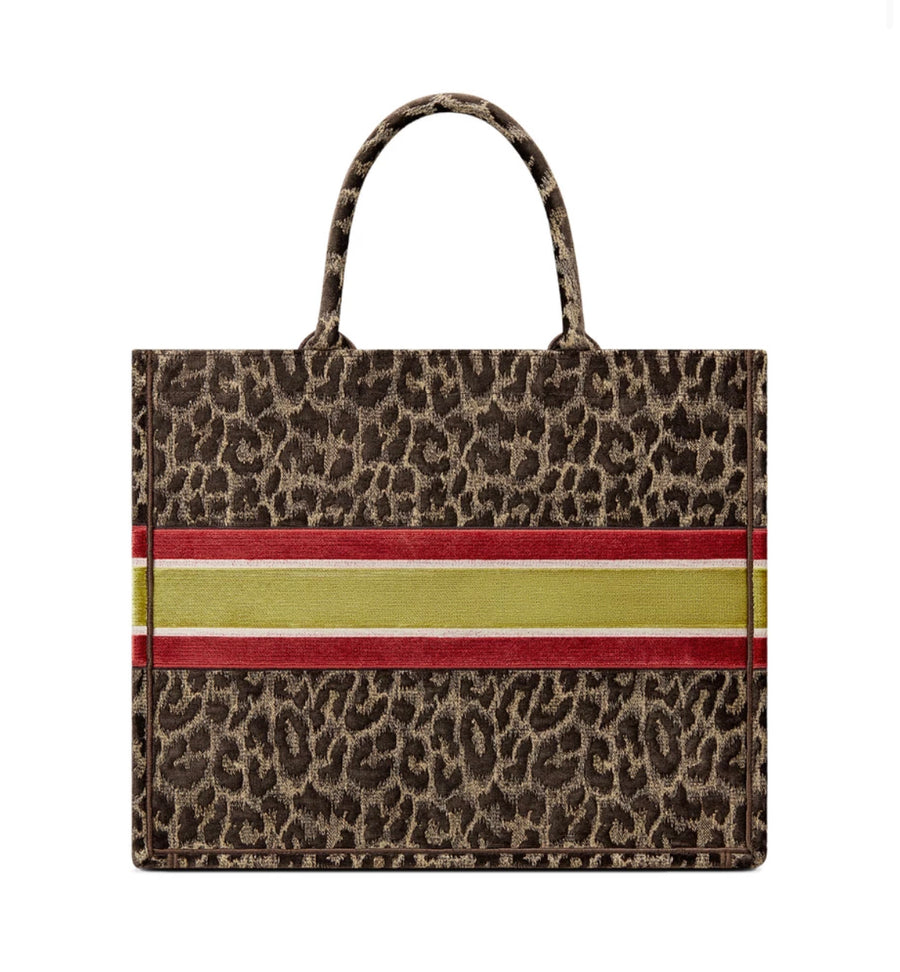 Dior Book Tote - Leopard Velvet - Luxury Next Season 