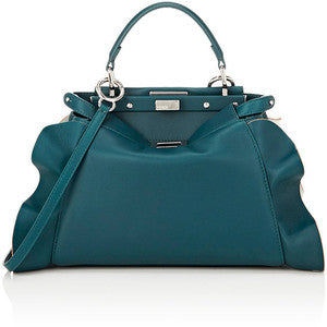 Fendi Wave Medium Peekaboo Teal Blue Bag - Luxury Next Season 