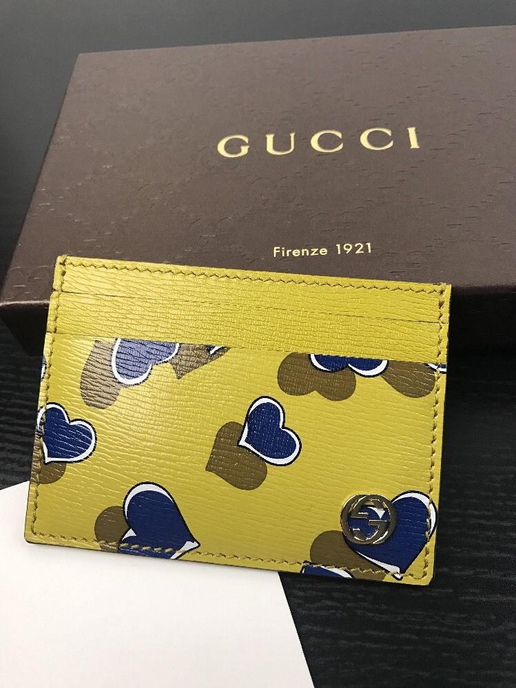 Gucci Heart Printed Interlocking GG Card Case - Luxury Next Season 