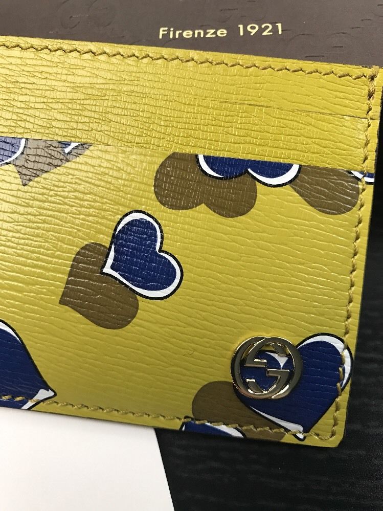 Gucci Heart Printed Interlocking GG Card Case - Luxury Next Season 